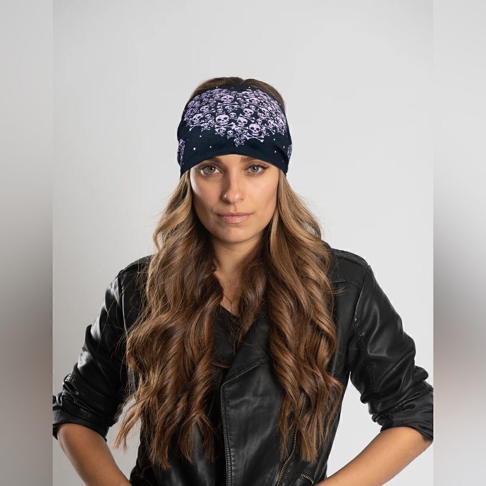 Skull & Bone Heart with Gems EZ Band